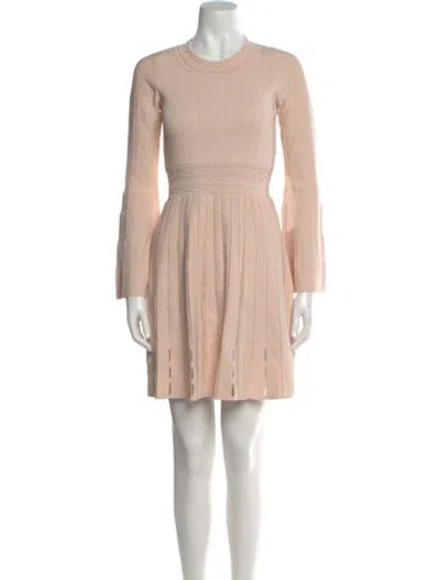 Pre-owned Sandro Crew Neck Mini Dress In Neutral