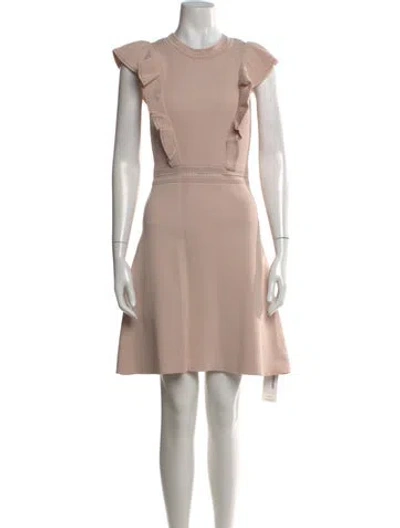 Pre-owned Sandro Crew Neck Mini Dress In Neutral