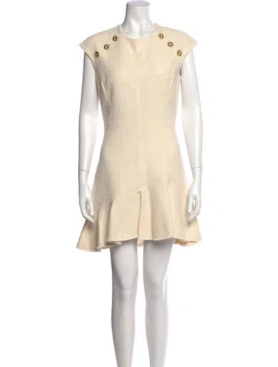 Pre-owned Sandro Crew Neck Mini Dress In Neutral