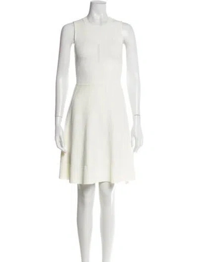 Pre-owned Sandro Crew Neck Mini Dress In Neutral