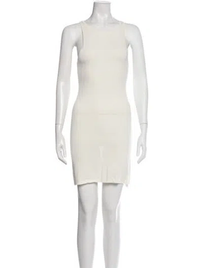 Pre-owned Sandro Crew Neck Mini Dress In Neutral