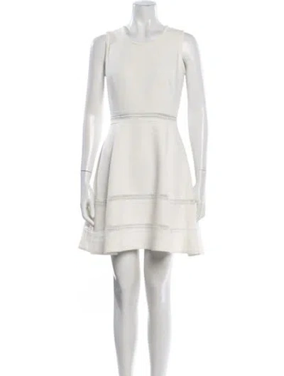 Pre-owned Sandro Crew Neck Mini Dress In Neutral
