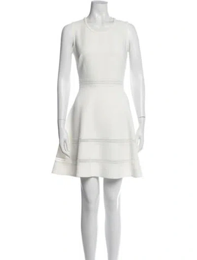 Pre-owned Sandro Crew Neck Mini Dress In Neutral