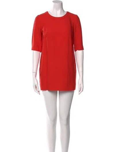 Pre-owned Sandro Crew Neck Mini Dress In Orange