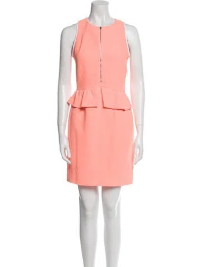 Pre-owned Sandro Crew Neck Mini Dress In Orange