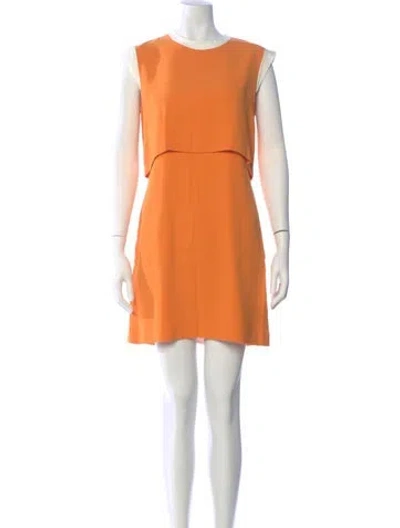 Pre-owned Sandro Crew Neck Mini Dress In Orange
