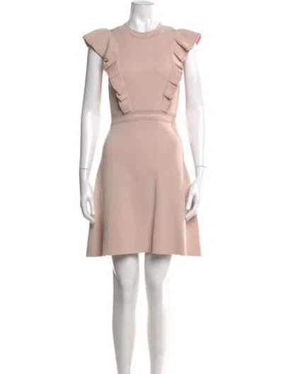 Pre-owned Sandro Crew Neck Mini Dress In Pink