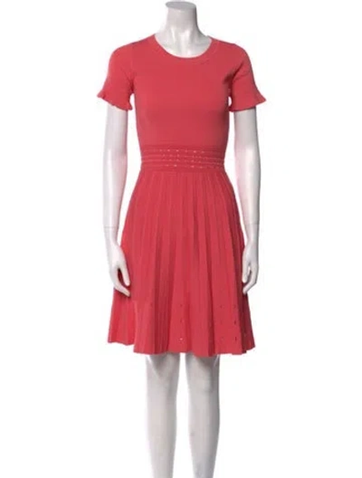 Pre-owned Sandro Crew Neck Mini Dress In Pink