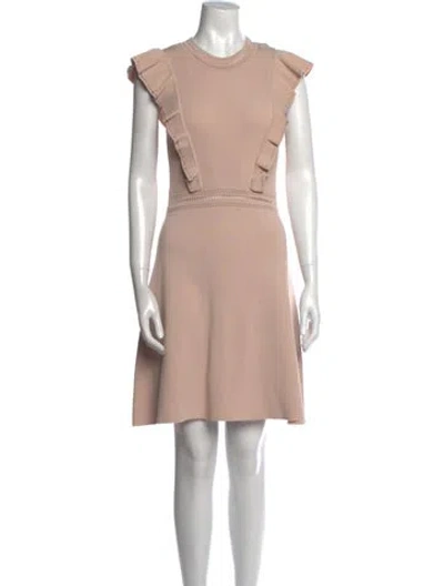 Pre-owned Sandro Crew Neck Mini Dress In Pink