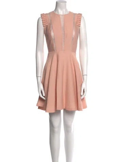 Pre-owned Sandro Crew Neck Mini Dress In Pink