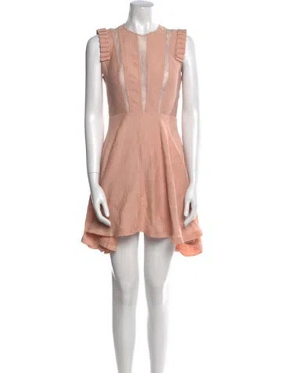 Pre-owned Sandro Crew Neck Mini Dress In Pink