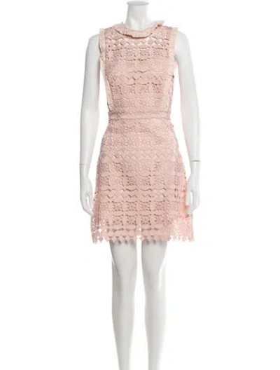 Pre-owned Sandro Crew Neck Mini Dress In Pink