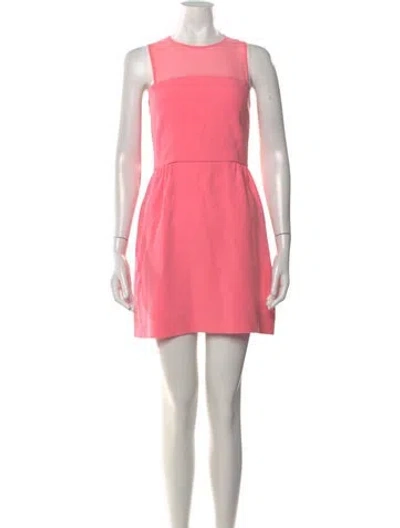 Pre-owned Sandro Crew Neck Mini Dress In Pink