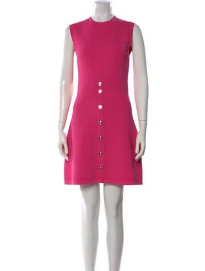 Pre-owned Sandro Crew Neck Mini Dress In Pink