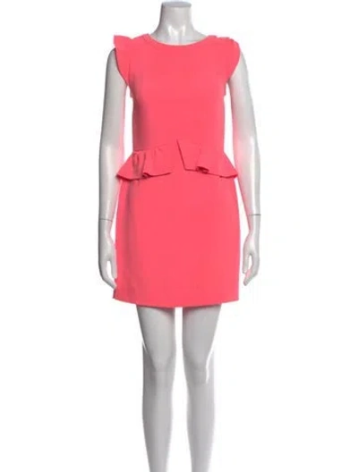 Pre-owned Sandro Crew Neck Mini Dress In Pink