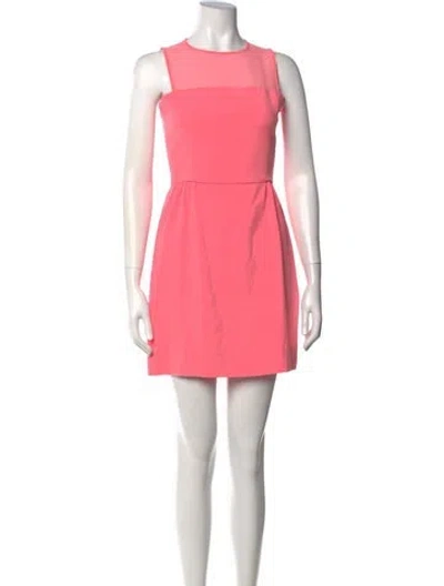 Pre-owned Sandro Crew Neck Mini Dress In Pink