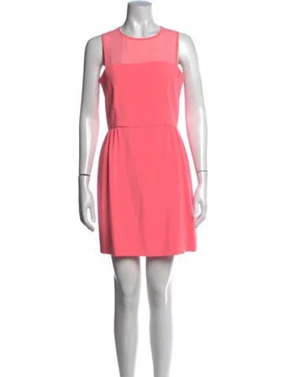 Pre-owned Sandro Crew Neck Mini Dress In Pink