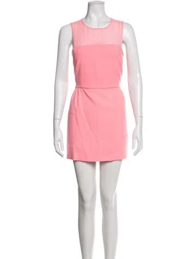 Pre-owned Sandro Crew Neck Mini Dress In Pink