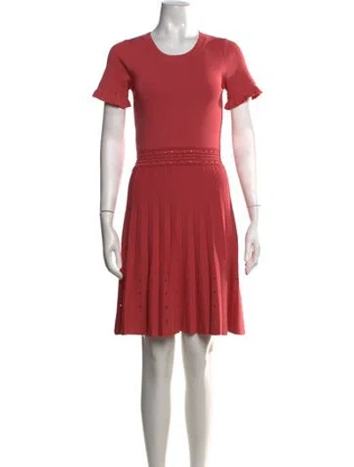 Pre-owned Sandro Crew Neck Mini Dress In Pink