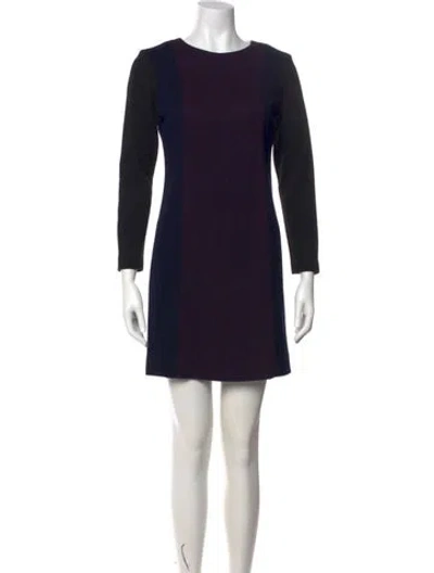 Pre-owned Sandro Crew Neck Mini Dress In Purple