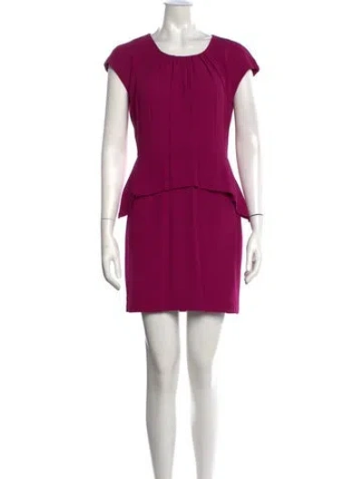 Pre-owned Sandro Crew Neck Mini Dress In Purple