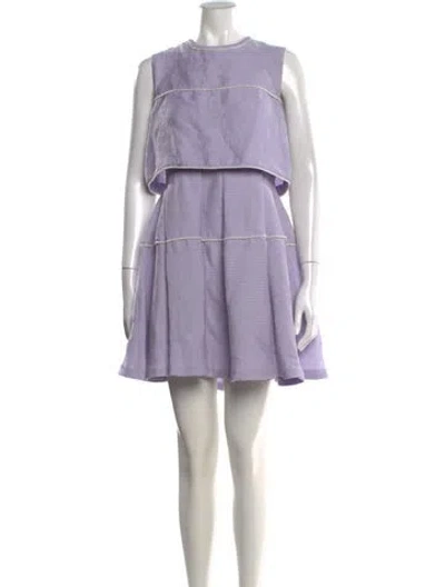 Pre-owned Sandro Crew Neck Mini Dress In Purple
