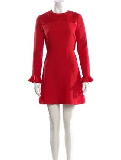 Pre-owned Sandro Crew Neck Mini Dress In Red