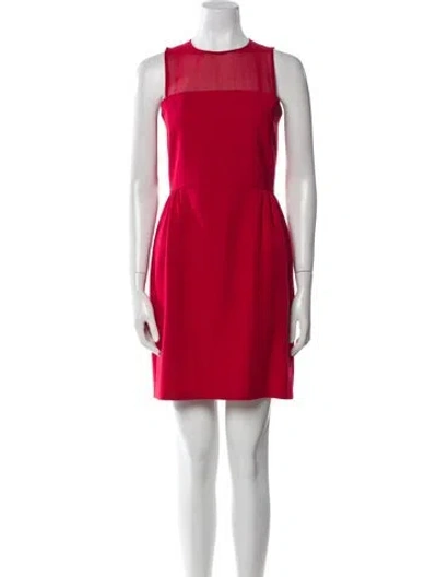 Pre-owned Sandro Crew Neck Mini Dress In Red