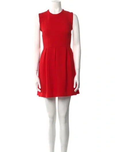 Pre-owned Sandro Crew Neck Mini Dress In Red