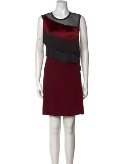Pre-owned Sandro Crew Neck Mini Dress In Red