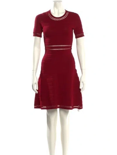 Pre-owned Sandro Crew Neck Mini Dress In Red