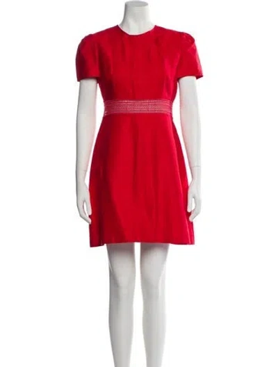 Pre-owned Sandro Crew Neck Mini Dress In Red