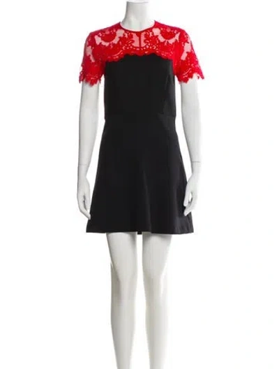 Pre-owned Sandro Crew Neck Mini Dress In Red