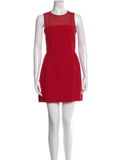 Pre-owned Sandro Crew Neck Mini Dress In Red