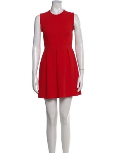 Pre-owned Sandro Crew Neck Mini Dress In Red