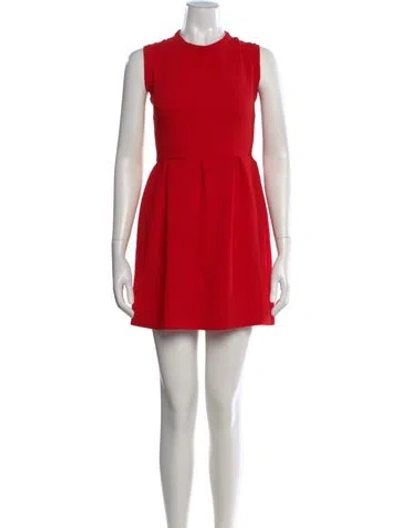 Pre-owned Sandro Crew Neck Mini Dress In Red