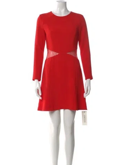 Pre-owned Sandro Crew Neck Mini Dress In Red