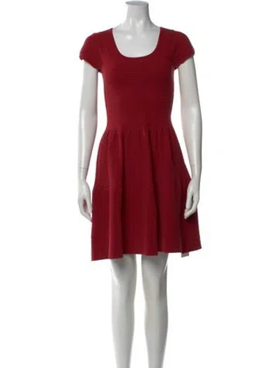 Pre-owned Sandro Crew Neck Mini Dress In Red
