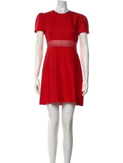 Pre-owned Sandro Crew Neck Mini Dress In Red