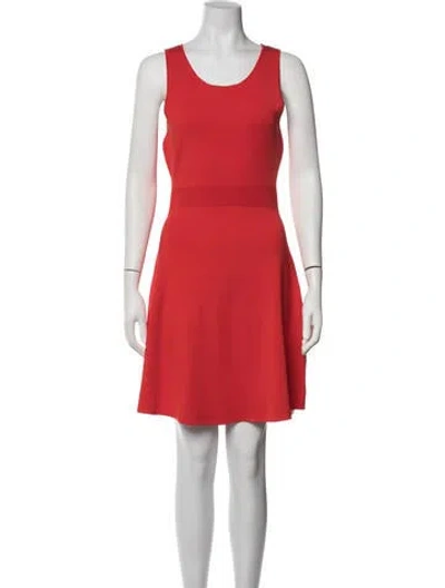 Pre-owned Sandro Crew Neck Mini Dress In Red