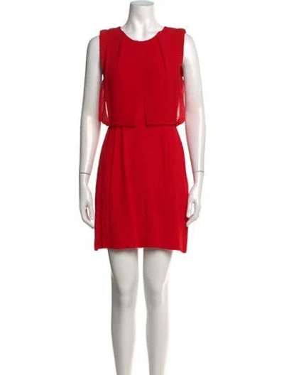 Pre-owned Sandro Crew Neck Mini Dress In Red