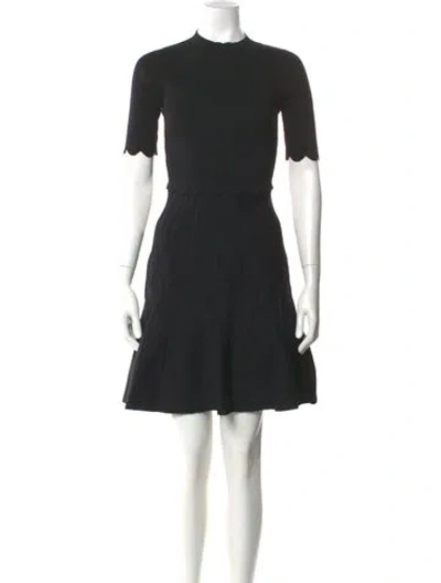 Pre-owned Sandro Crew Neck Mini Dress W/ Tags In Black
