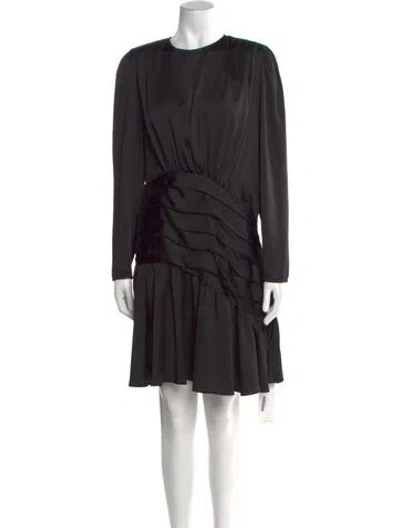Pre-owned Sandro Crew Neck Mini Dress W/ Tags In Black