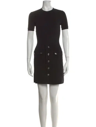 Pre-owned Sandro Crew Neck Mini Dress W/ Tags In Black