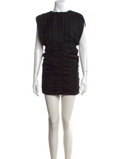 Pre-owned Sandro Crew Neck Mini Dress W/ Tags In Black