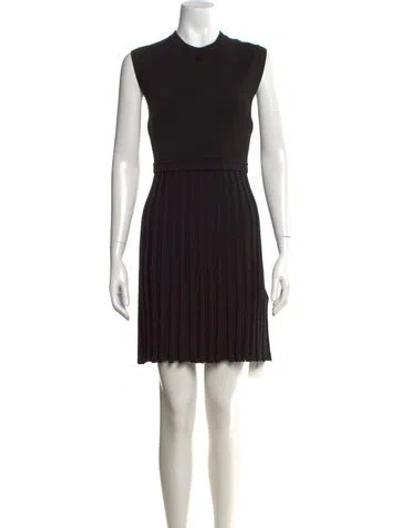 Pre-owned Sandro Crew Neck Mini Dress W/ Tags In Black