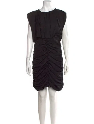 Pre-owned Sandro Crew Neck Mini Dress W/ Tags In Black