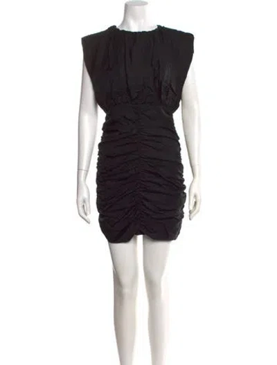 Pre-owned Sandro Crew Neck Mini Dress W/ Tags In Black