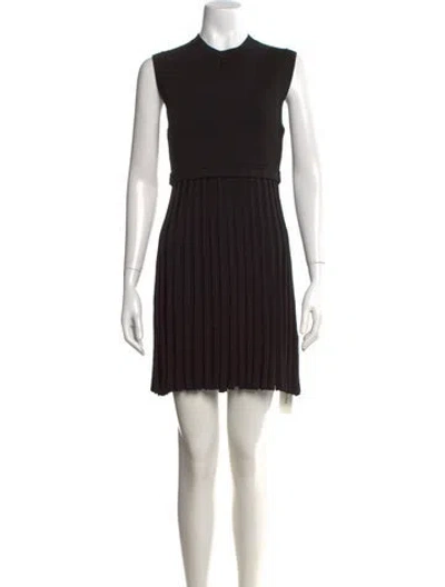 Pre-owned Sandro Crew Neck Mini Dress W/ Tags In Black