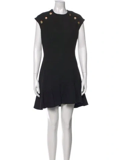 Pre-owned Sandro Crew Neck Mini Dress W/ Tags In Black